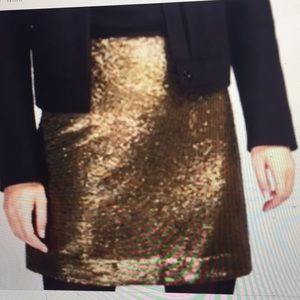 Massimo Dutti Gold Sequins Mini Skirt